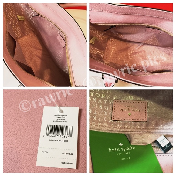 New Kate Spade Pink Leather Structured Zip Tote - Picture 4 of 4